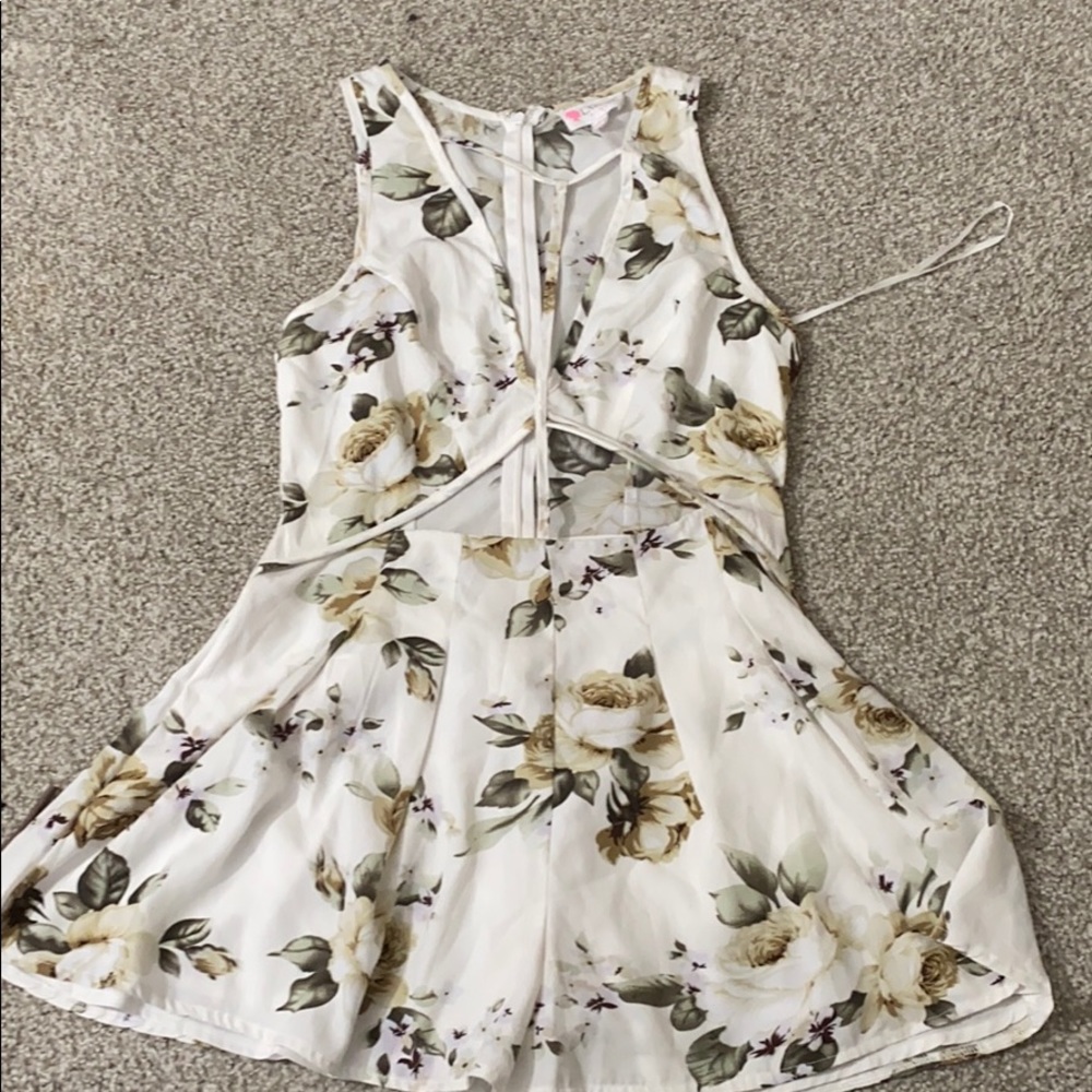 White floral romper